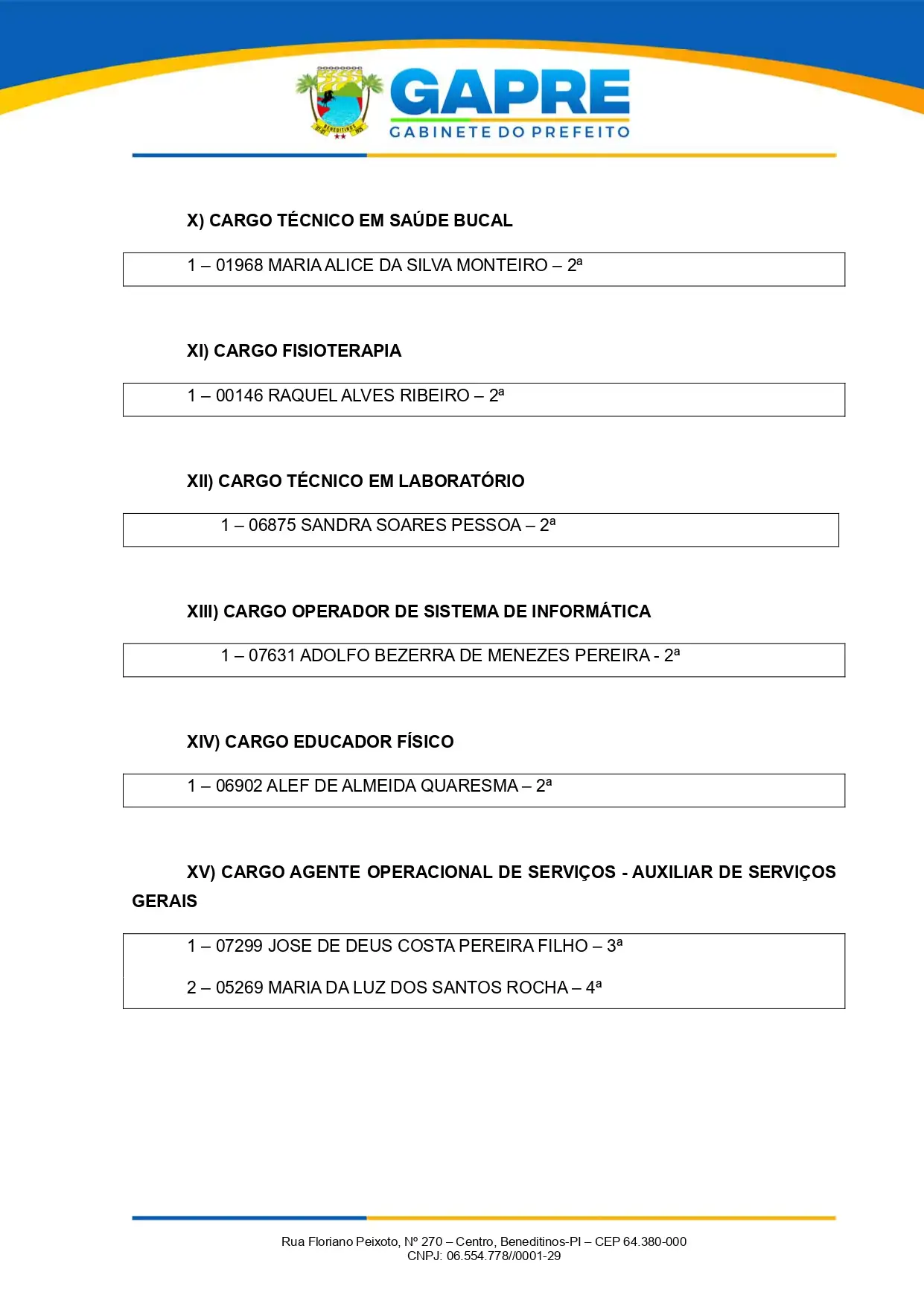 Foto 3 – Prefeitura de Beneditinos faz nova convocação de aprovados no Concurso Público 001/2022